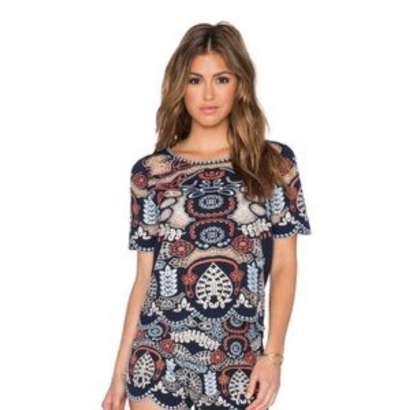 J.O.A. Embroidered Boho Festival Top & Short Set S - Picture 1 of 9